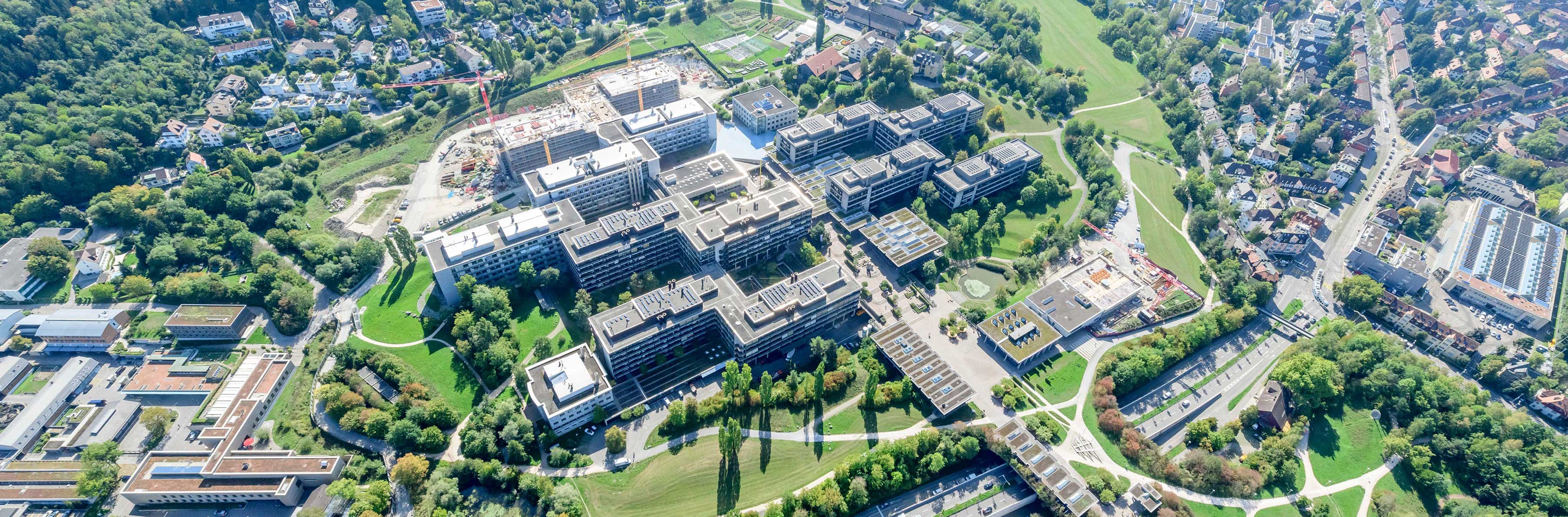 Vogelperspektive des Campus Irchel der Mathematisch- naturwissenschaftlichen Fakultät