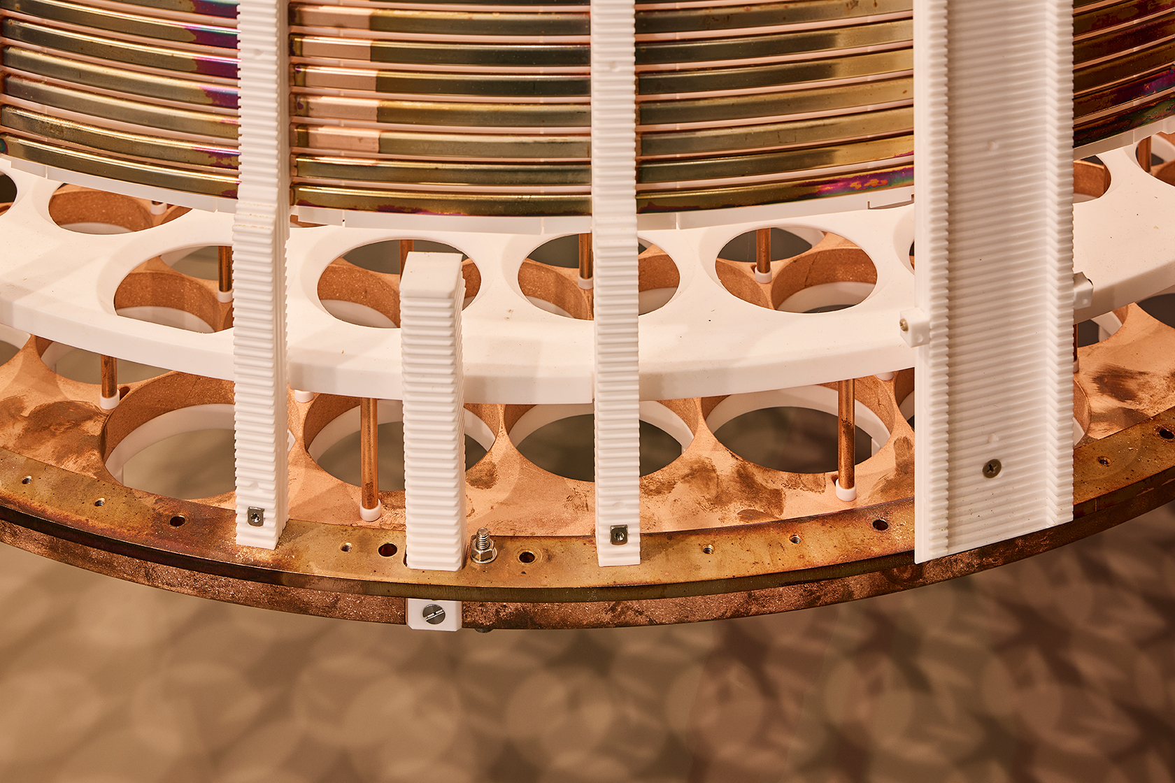 Detail of the floor of the time projection chamber