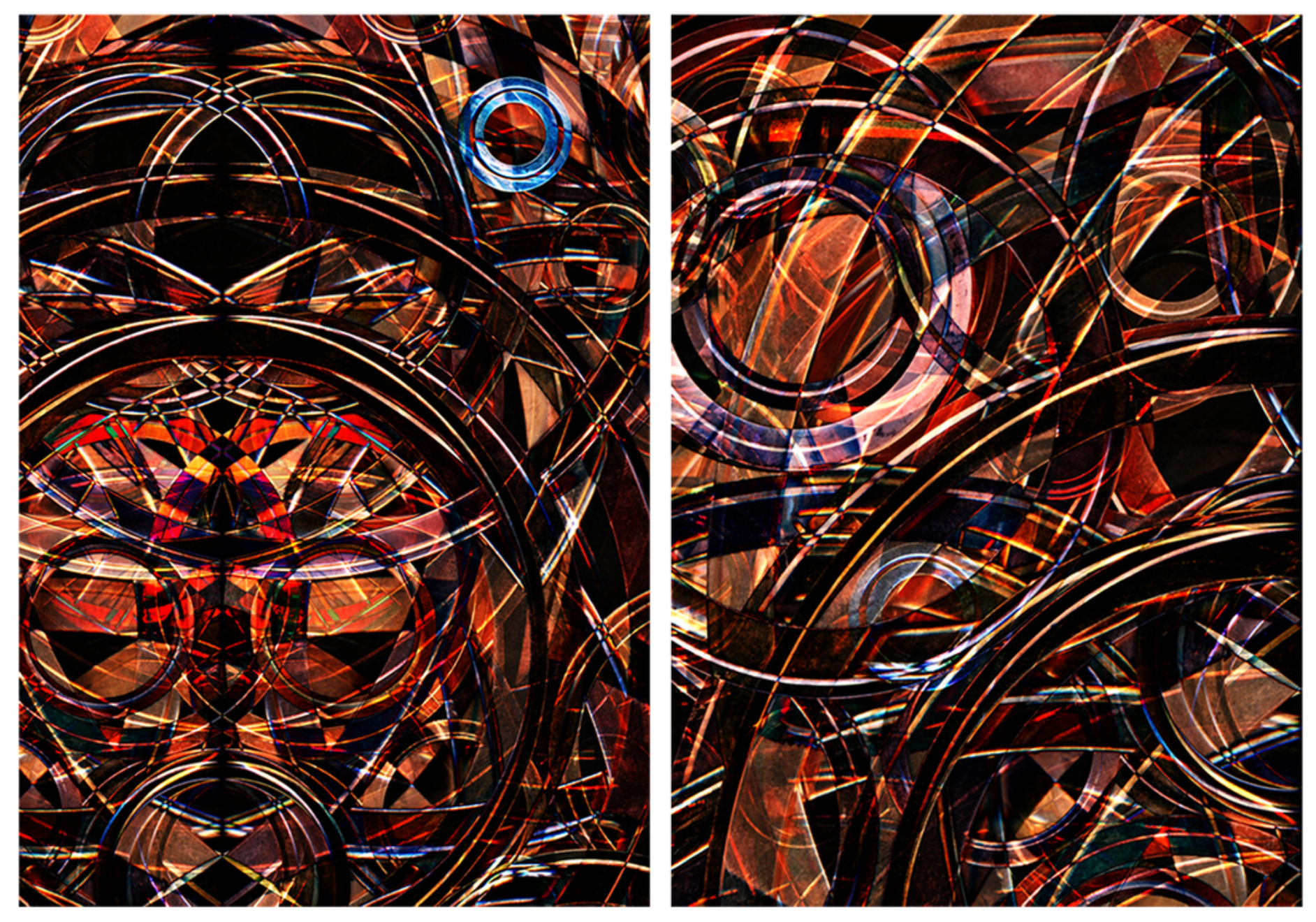 Visual of the exhibition U(ZH)N/EARTH - a red and copper artwork by Prof. Gina Gibson