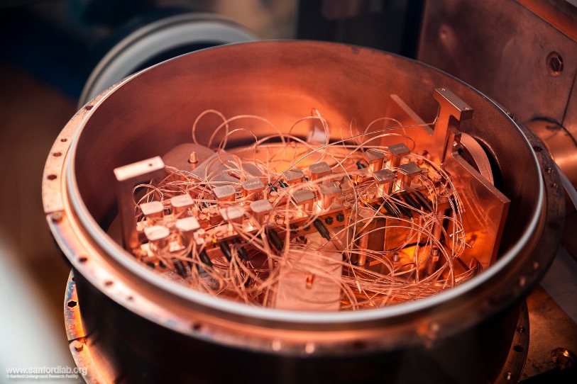Majorana Demonstrator Experiment Close up showing inside of Majorana Demonstrator Experiment with copper wires